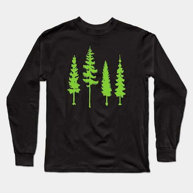 Trees silhouette Long Sleeve T-Shirt by PallKris